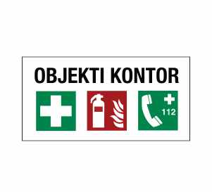 Objekti kontor Esmaabi Tuletõrje Kiirabi sümbolitega